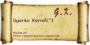 Gyerko Kornél névjegykártya